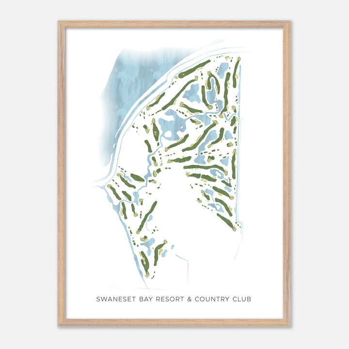 Print of Swaneset Bay Resort & Country Club Modern Map