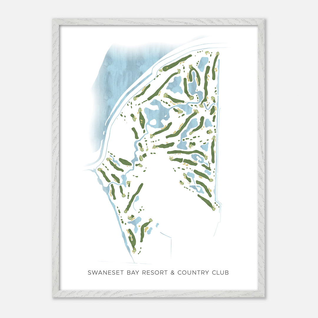 Print of Swaneset Bay Resort & Country Club Modern Map
