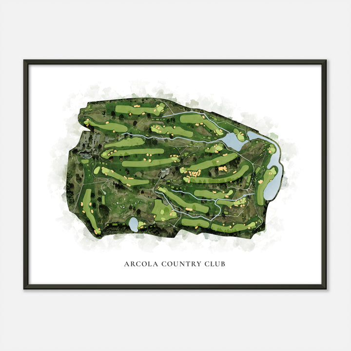 Print of Arcola Country Club Classic Map