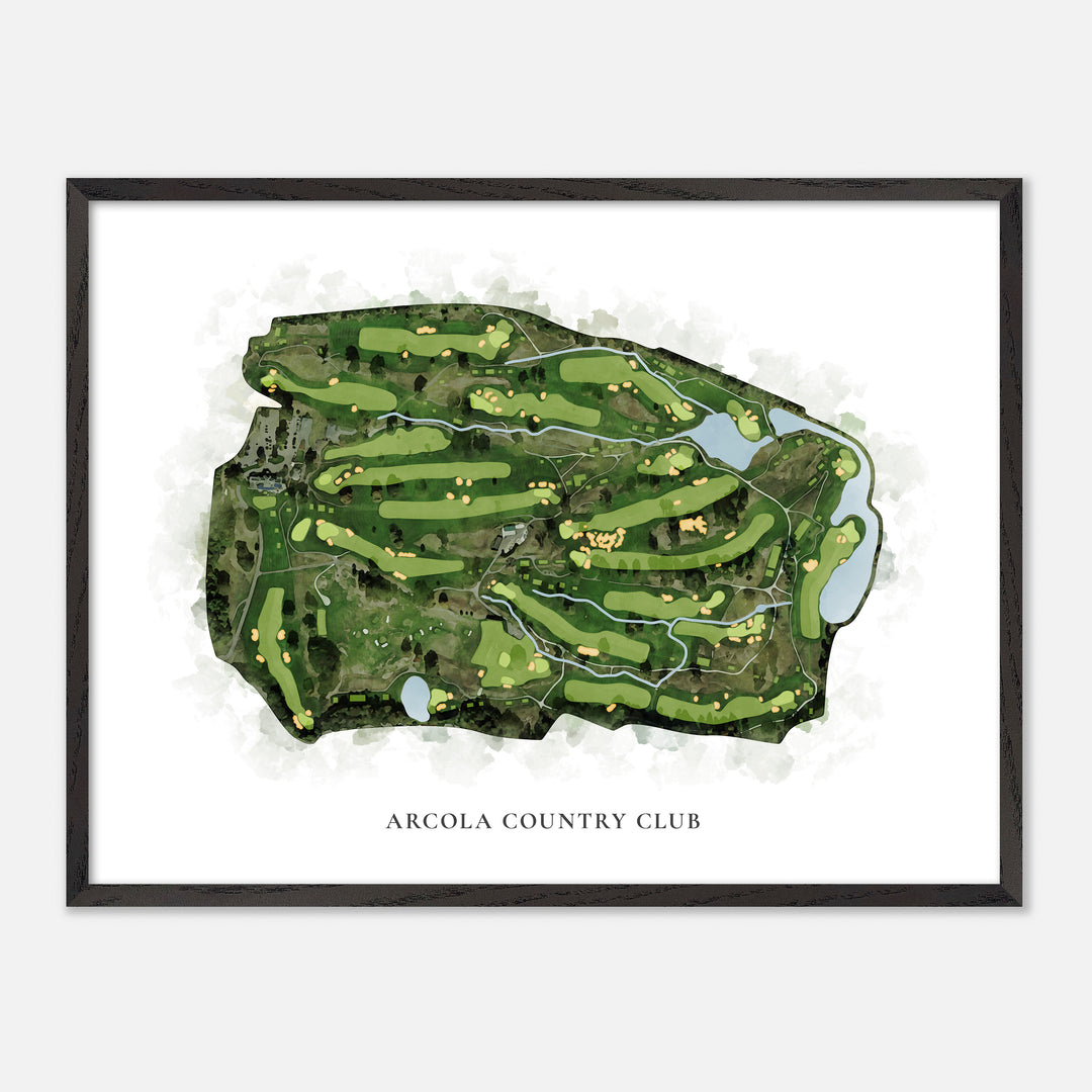 Print of Arcola Country Club Classic Map