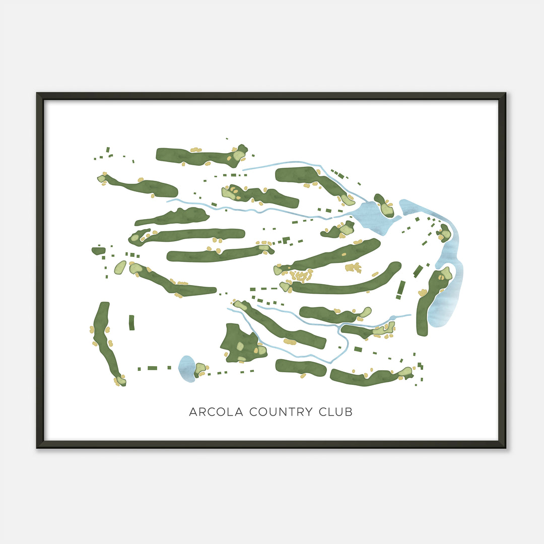 Print of Arcola Country Club Modern Map