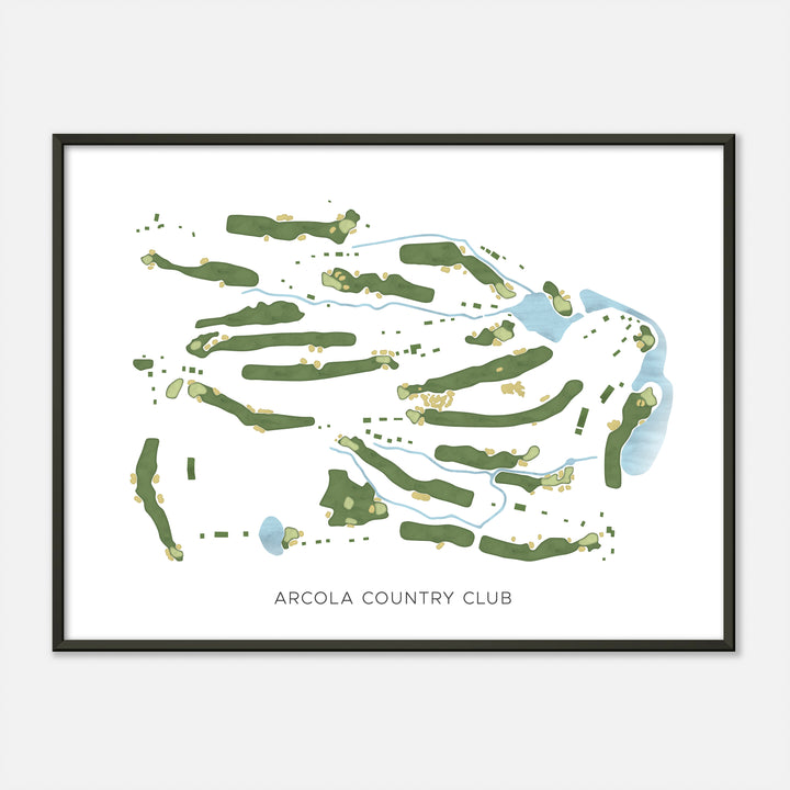 Print of Arcola Country Club Modern Map
