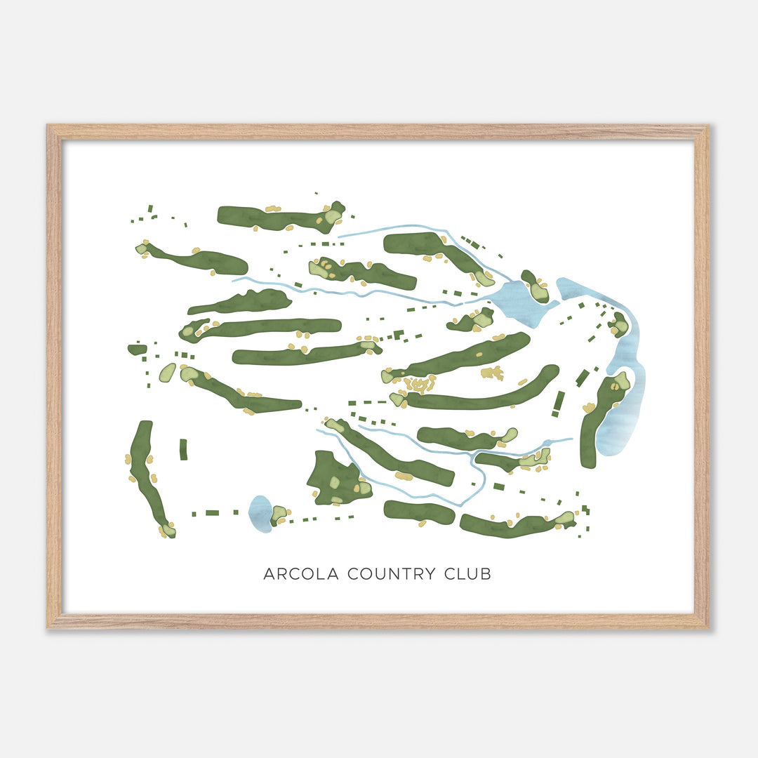 Print of Arcola Country Club Modern Map