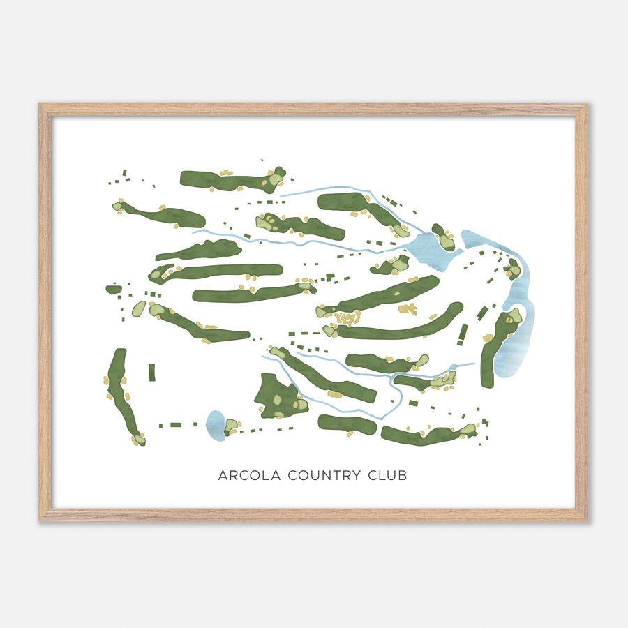 Print of Arcola Country Club Modern Map