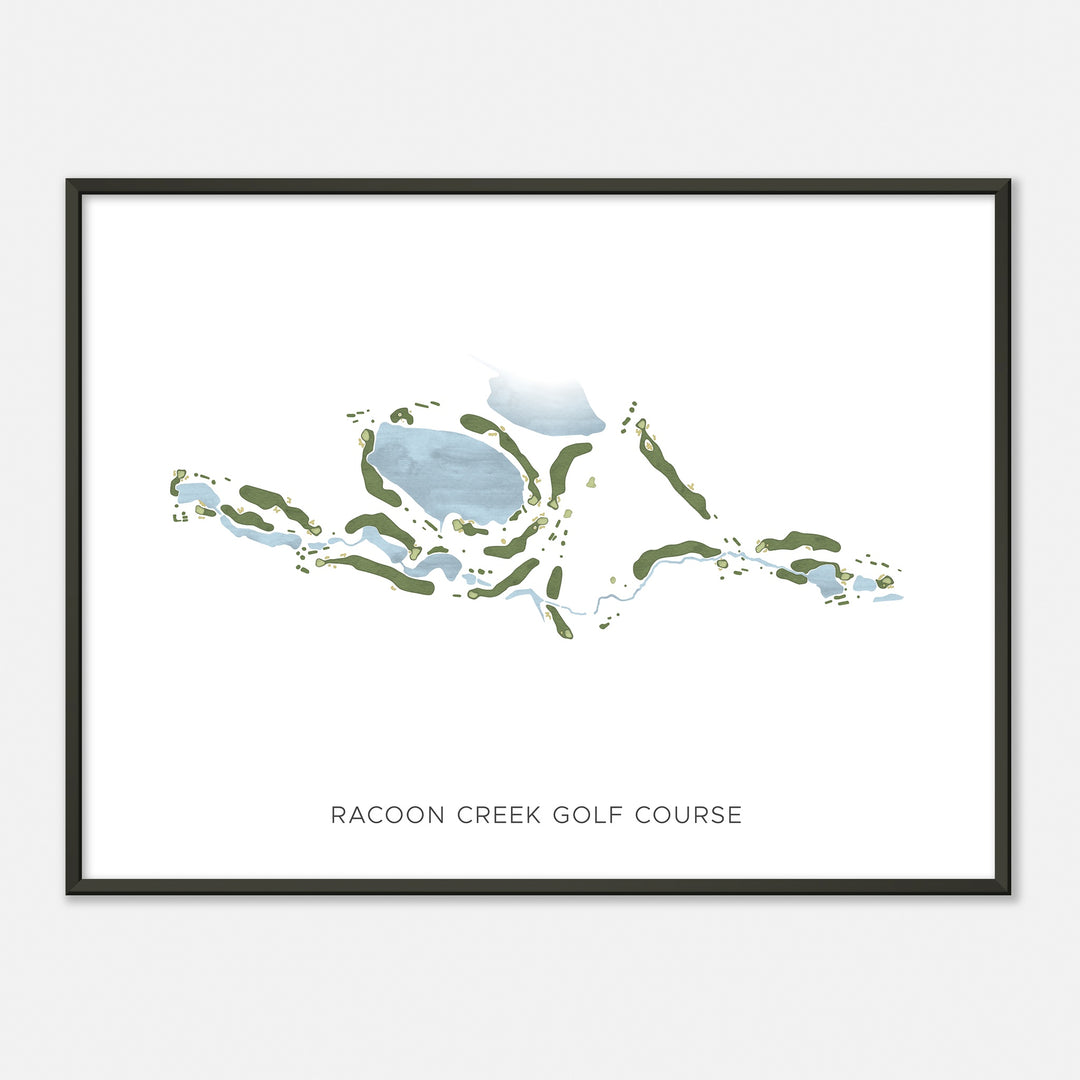 Print of Racoon Creek Golf Course Modern Map