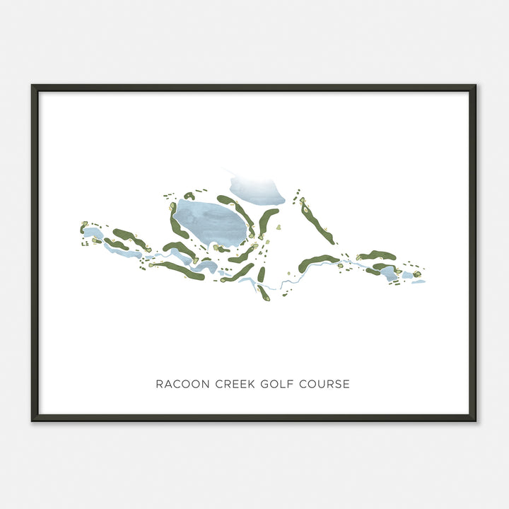 Print of Racoon Creek Golf Course Modern Map