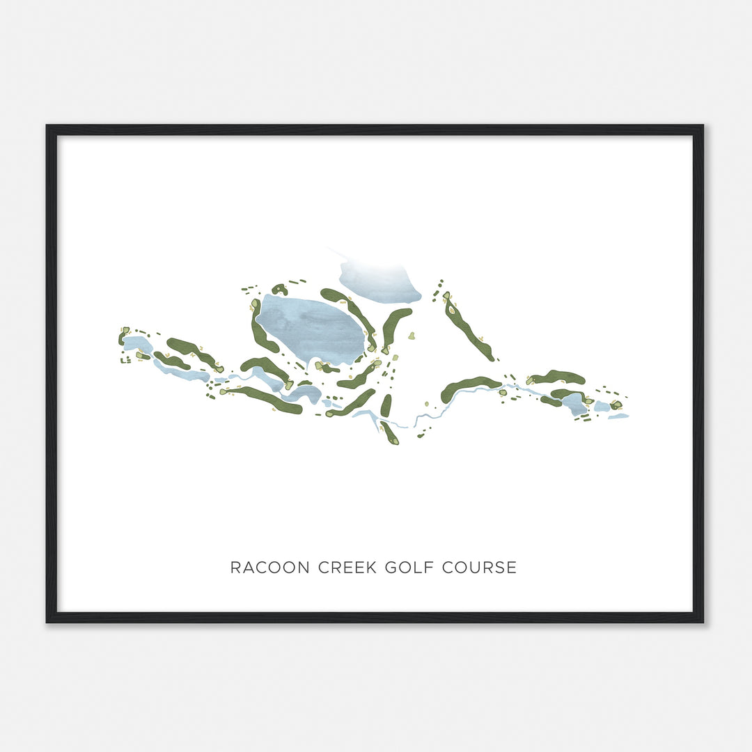 Print of Racoon Creek Golf Course Modern Map