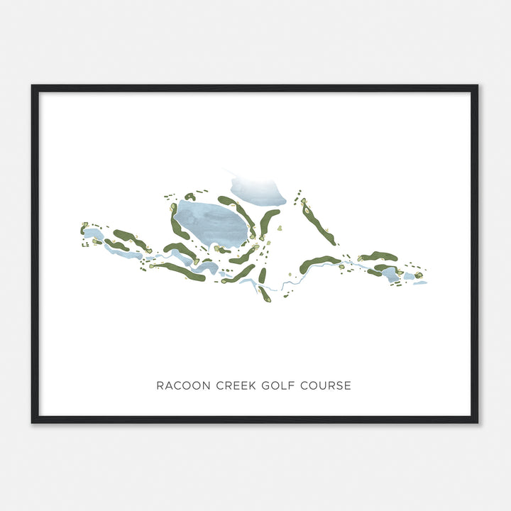 Print of Racoon Creek Golf Course Modern Map
