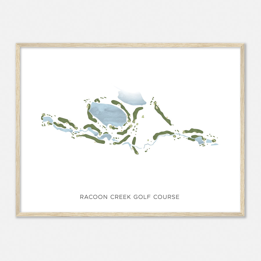 Print of Racoon Creek Golf Course Modern Map