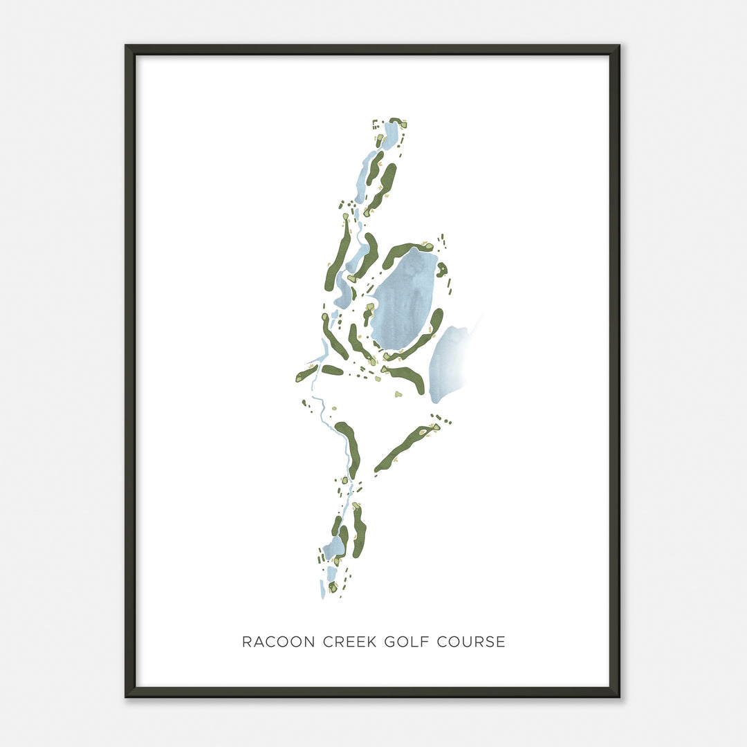 Print of Racoon Creek Golf Course Modern Map