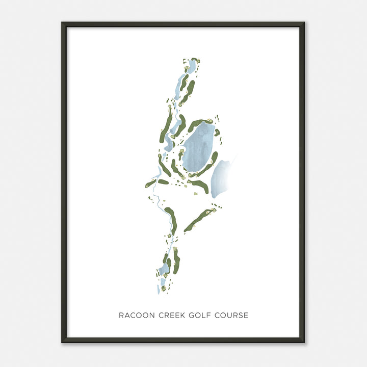 Print of Racoon Creek Golf Course Modern Map