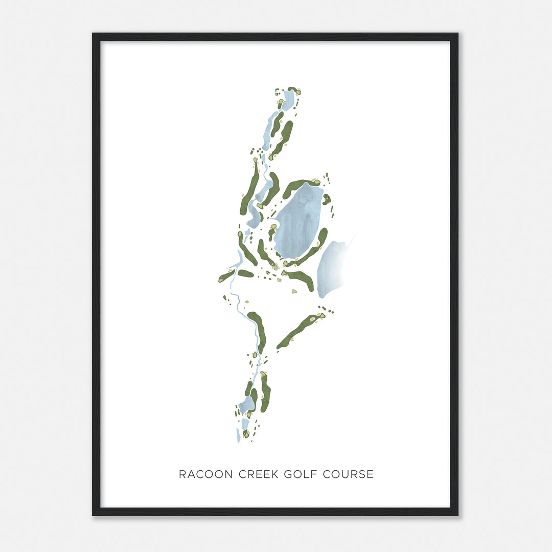 Print of Racoon Creek Golf Course Modern Map