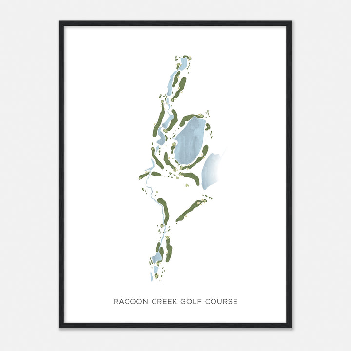 Print of Racoon Creek Golf Course Modern Map