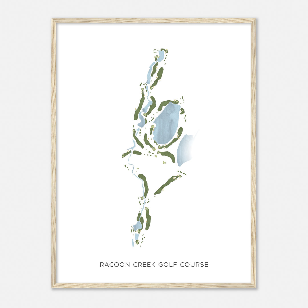 Print of Racoon Creek Golf Course Modern Map