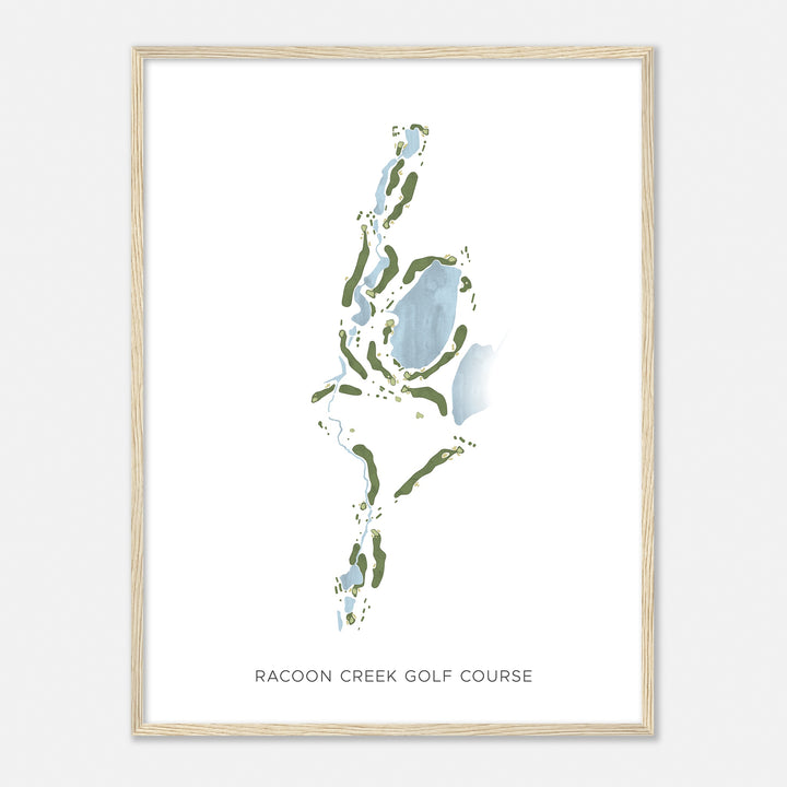 Print of Racoon Creek Golf Course Modern Map