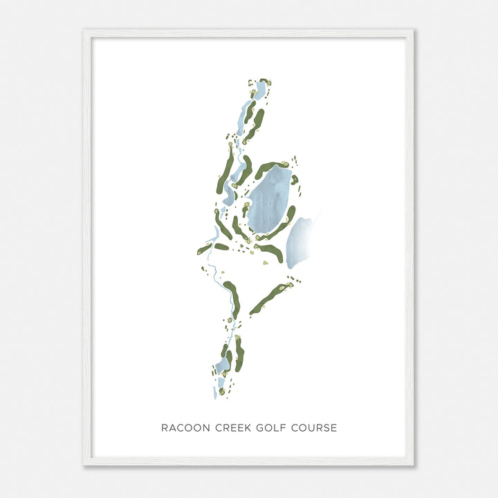 Print of Racoon Creek Golf Course Modern Map