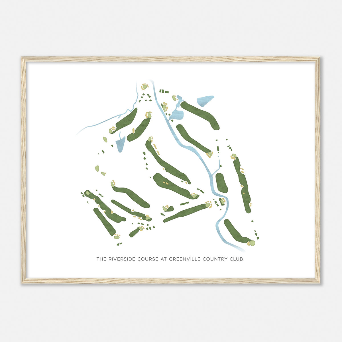 Print of The Riverside Course At Greenville Country Club Modern Map