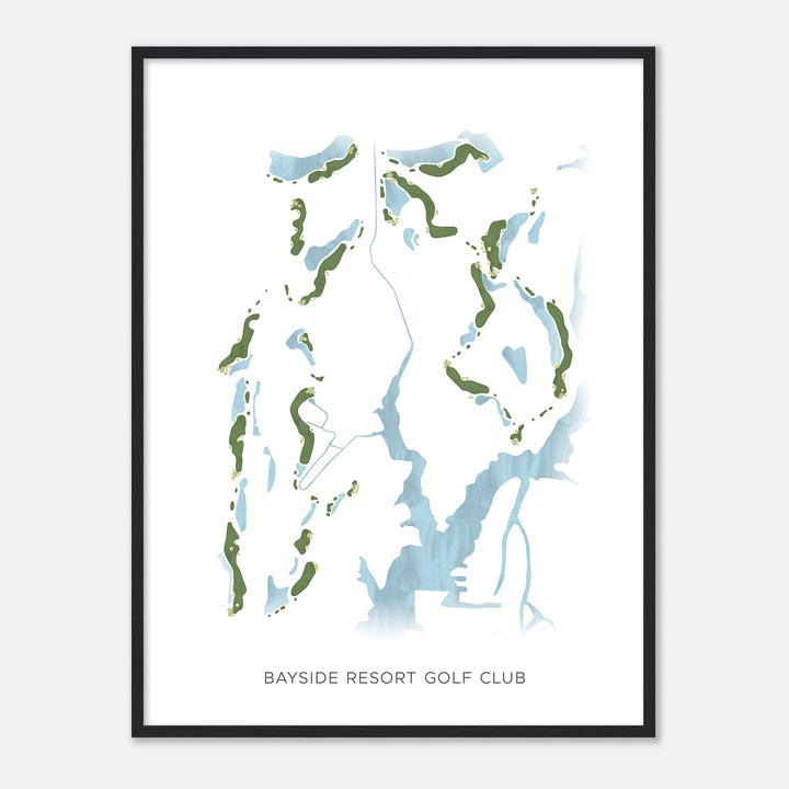 Print of Bayside Resort Golf Club Modern Map