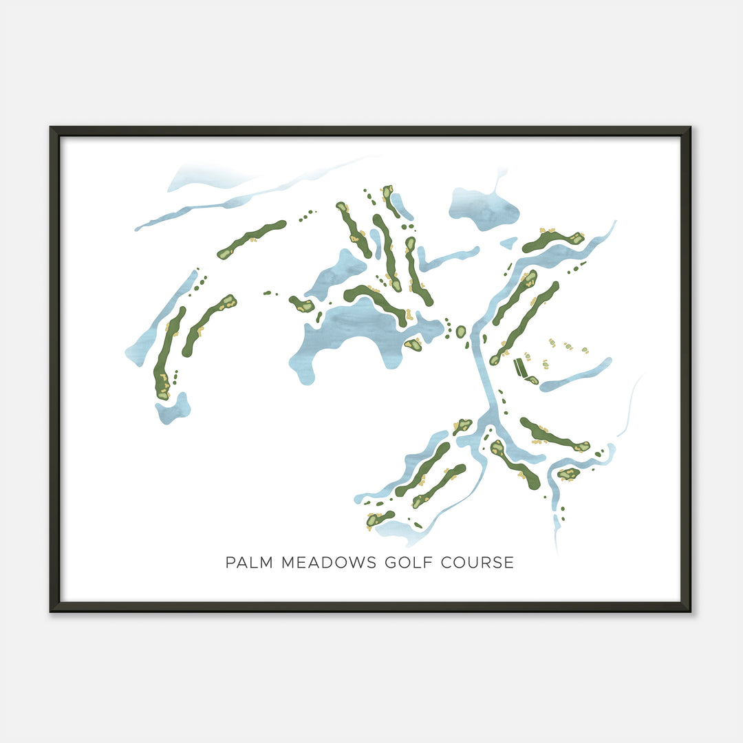 Print of Palm Meadows Golf Course Modern Map
