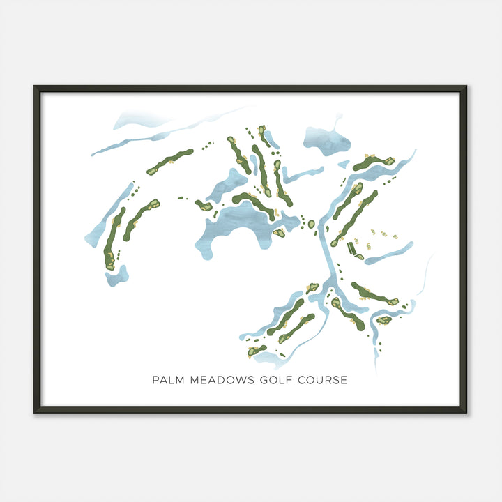 Print of Palm Meadows Golf Course Modern Map