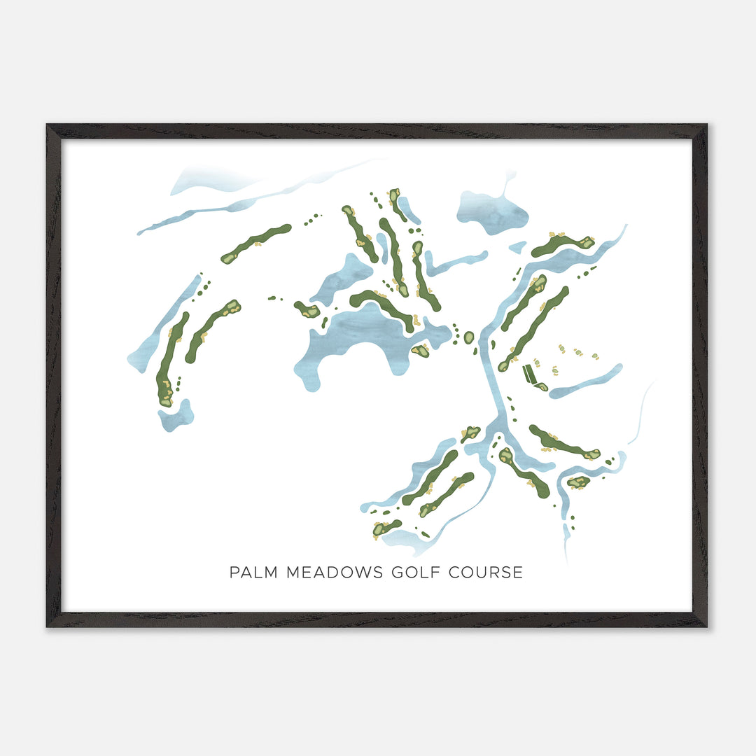 Print of Palm Meadows Golf Course Modern Map