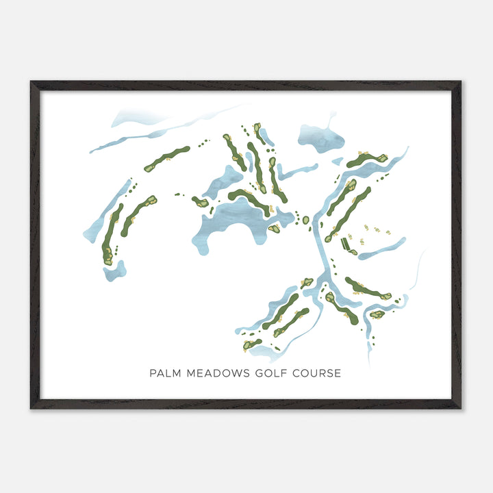 Print of Palm Meadows Golf Course Modern Map