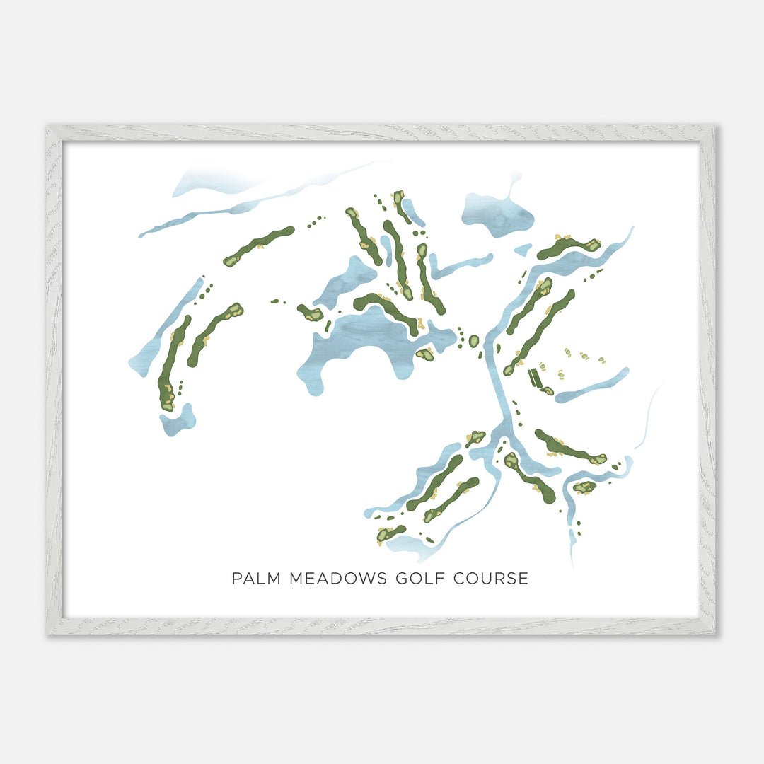 Print of Palm Meadows Golf Course Modern Map