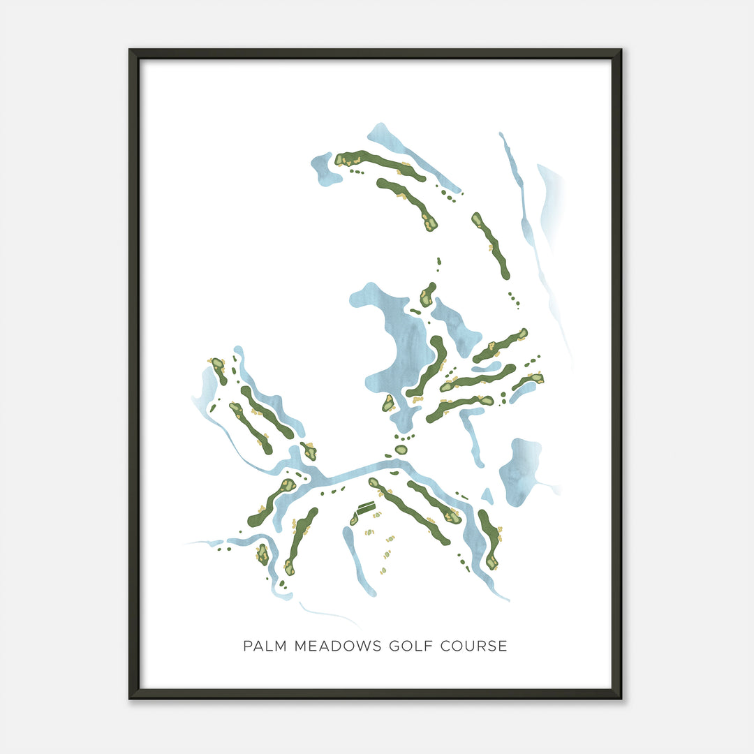 Print of Palm Meadows Golf Course Modern Map