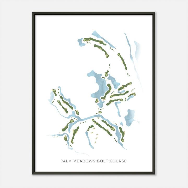 Print of Palm Meadows Golf Course Modern Map