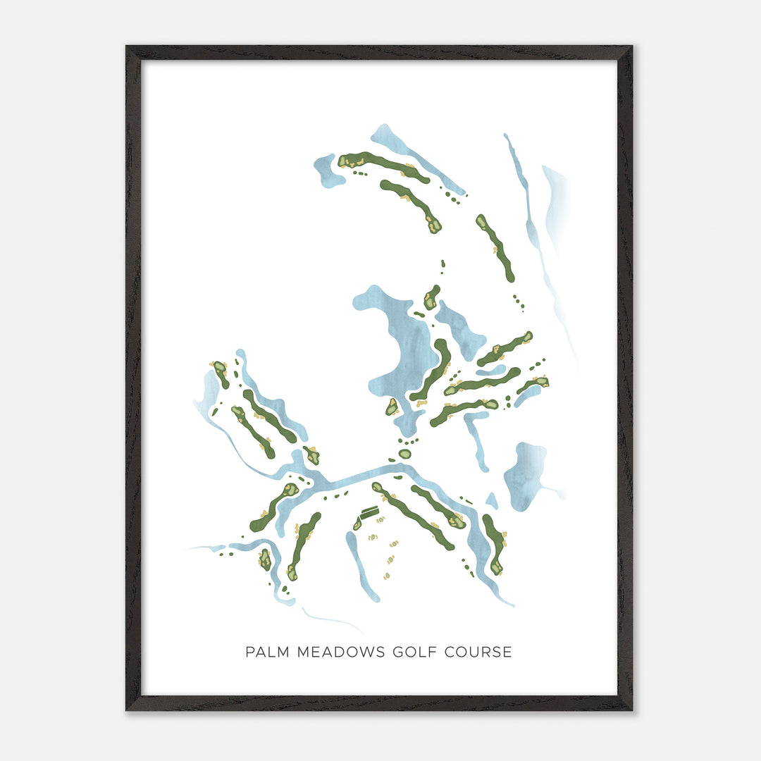 Print of Palm Meadows Golf Course Modern Map