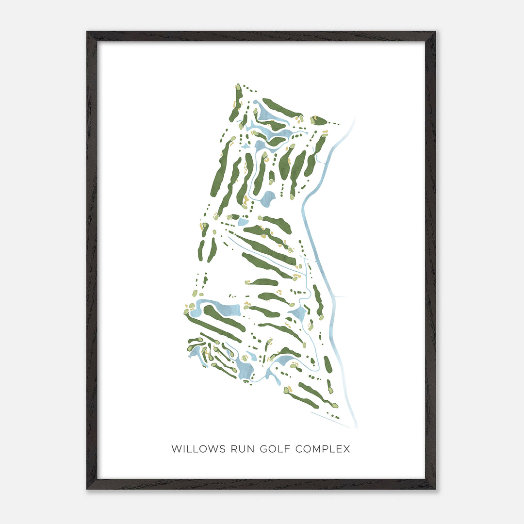 Print of Willows Run Golf Complex Modern Map