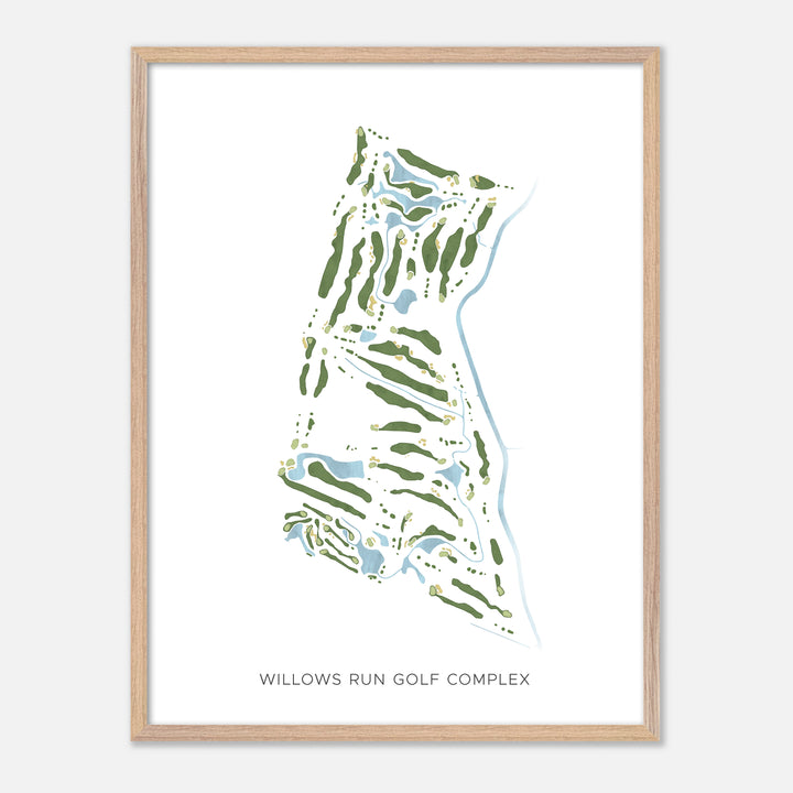 Print of Willows Run Golf Complex Modern Map