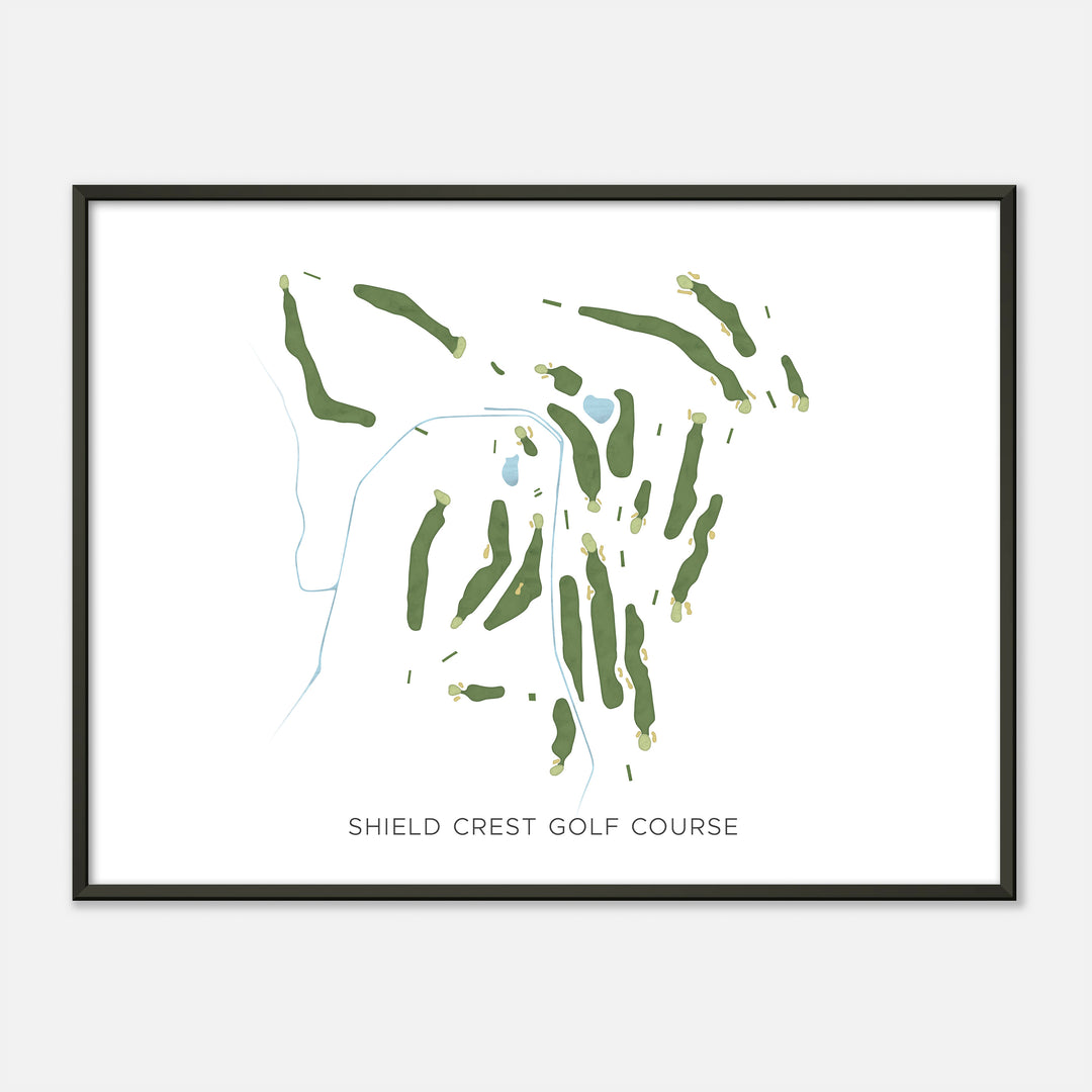 Print of Shield Crest Golf Course Modern Map