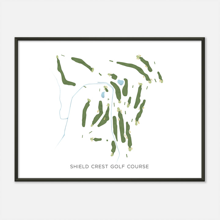 Print of Shield Crest Golf Course Modern Map
