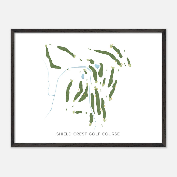 Print of Shield Crest Golf Course Modern Map
