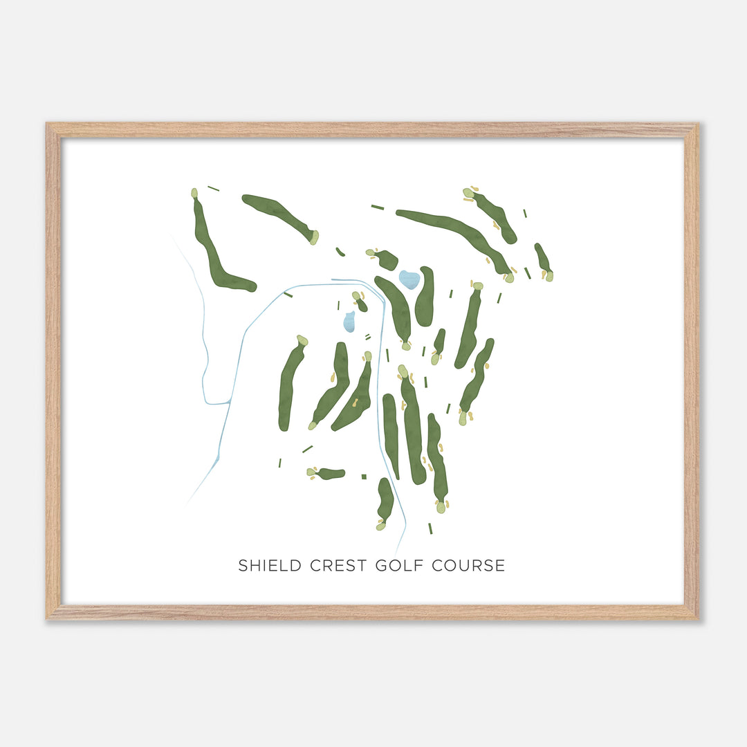 Print of Shield Crest Golf Course Modern Map