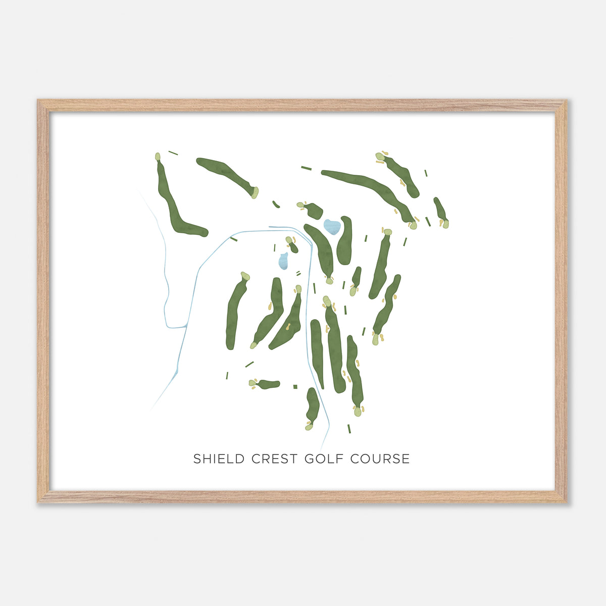 Print of Shield Crest Golf Course Modern Map