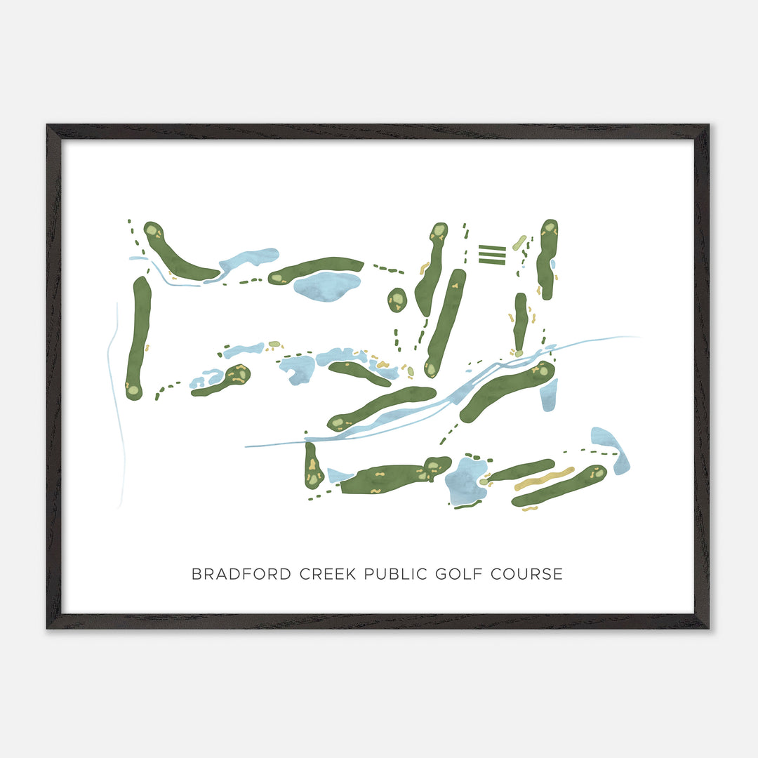 Print of Bradford Creek Public Golf Course Modern Map