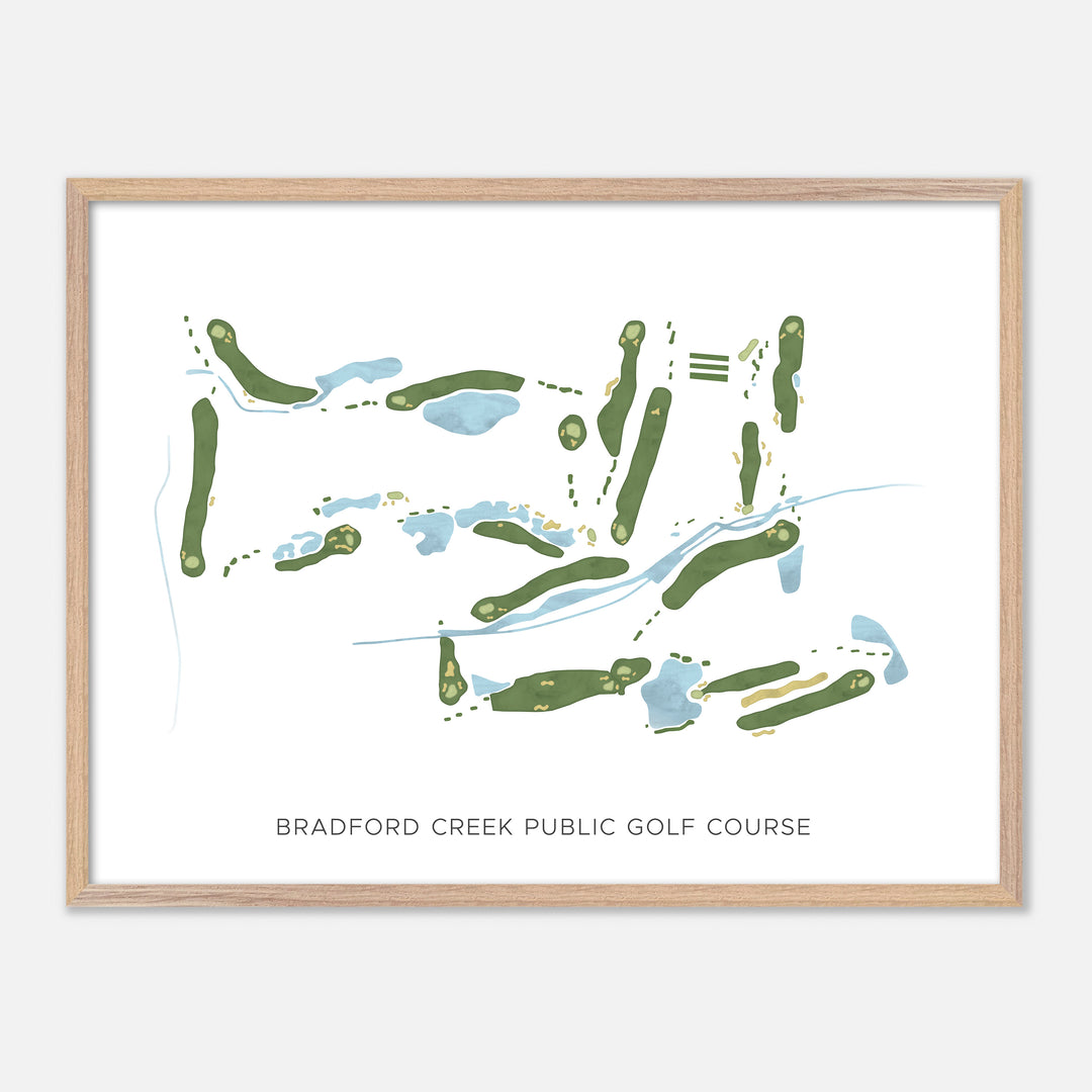 Print of Bradford Creek Public Golf Course Modern Map