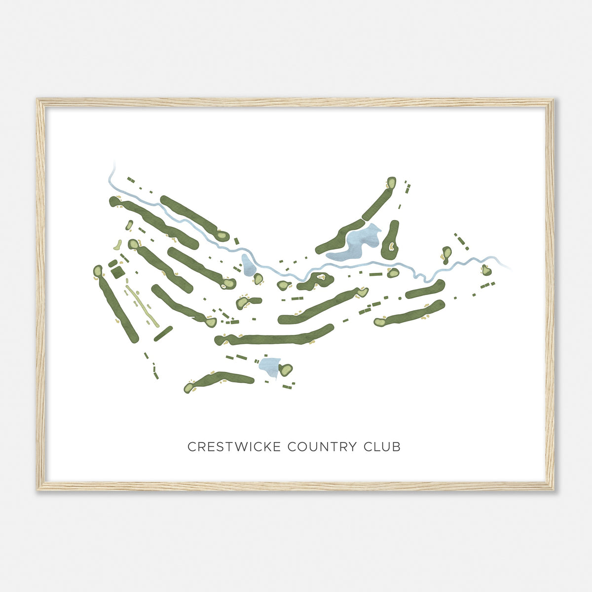 Print of Crestwicke Country Club Modern Map