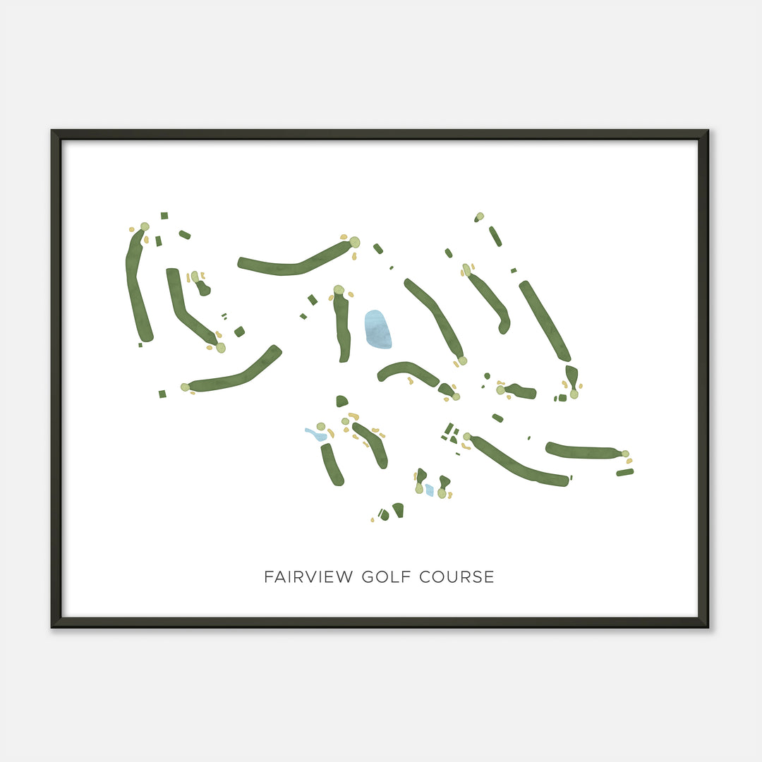 Print of Fairview Golf Course Modern Map