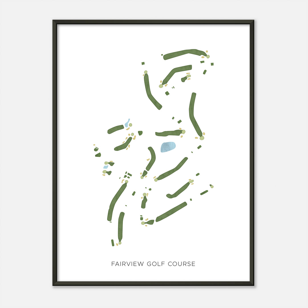 Print of Fairview Golf Course Modern Map