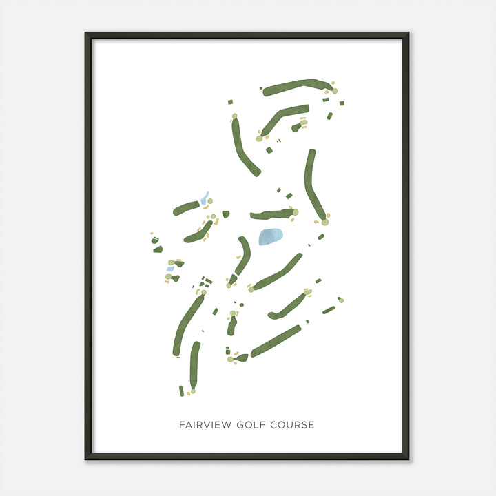 Print of Fairview Golf Course Modern Map