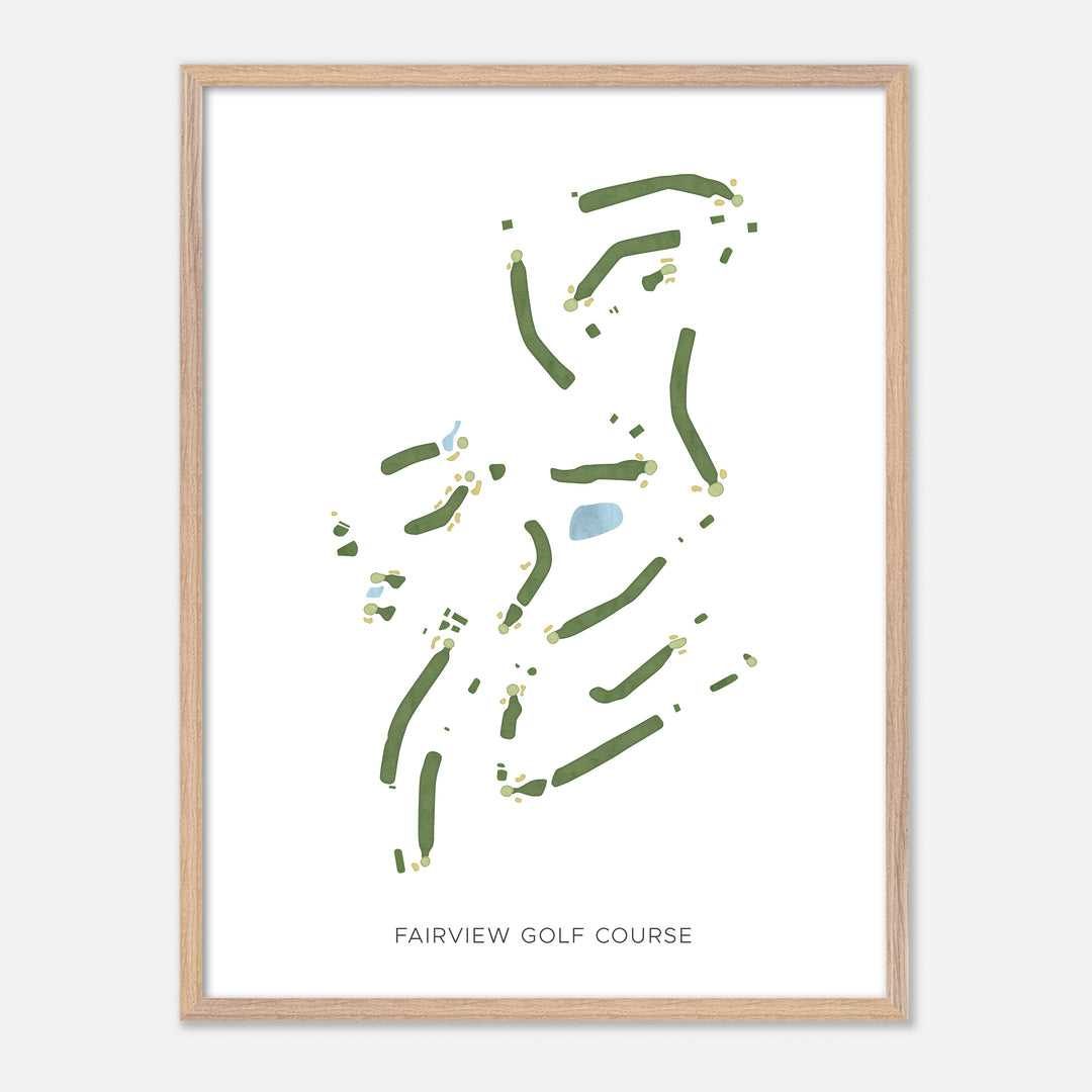 Print of Fairview Golf Course Modern Map