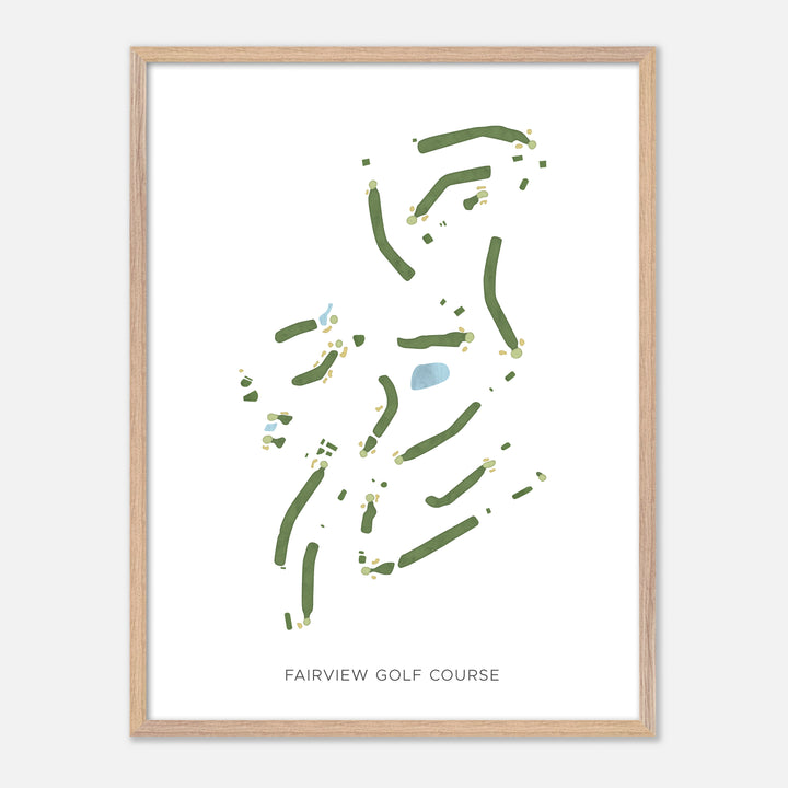 Print of Fairview Golf Course Modern Map