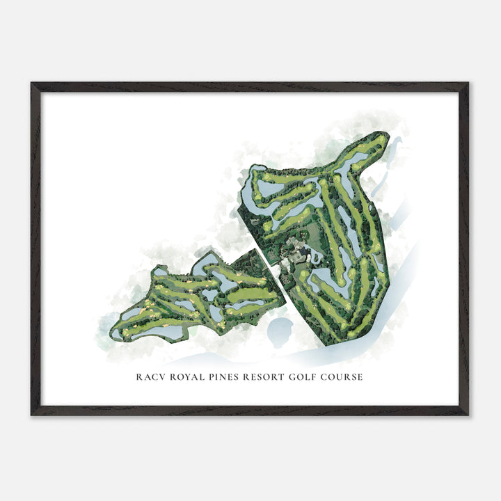 Print of Racv Royal Pines Resort Golf Course Classic Map