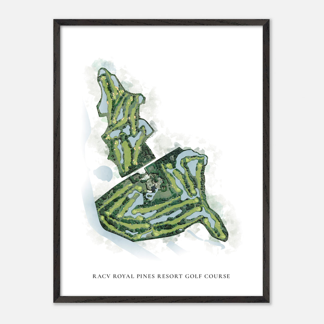Print of Racv Royal Pines Resort Golf Course Classic Map