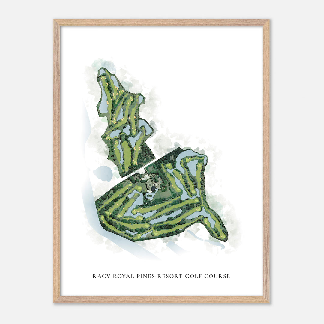 Print of Racv Royal Pines Resort Golf Course Classic Map