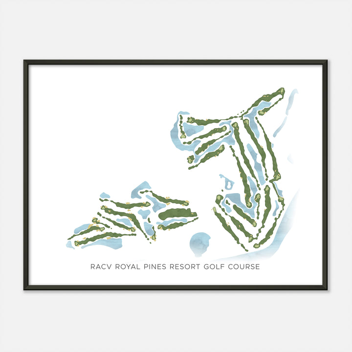 Print of Racv Royal Pines Resort Golf Course Modern Map