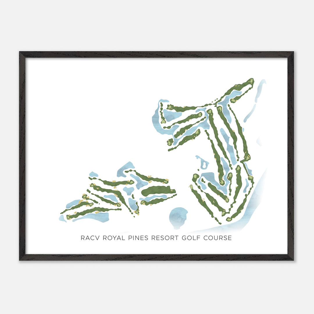 Print of Racv Royal Pines Resort Golf Course Modern Map